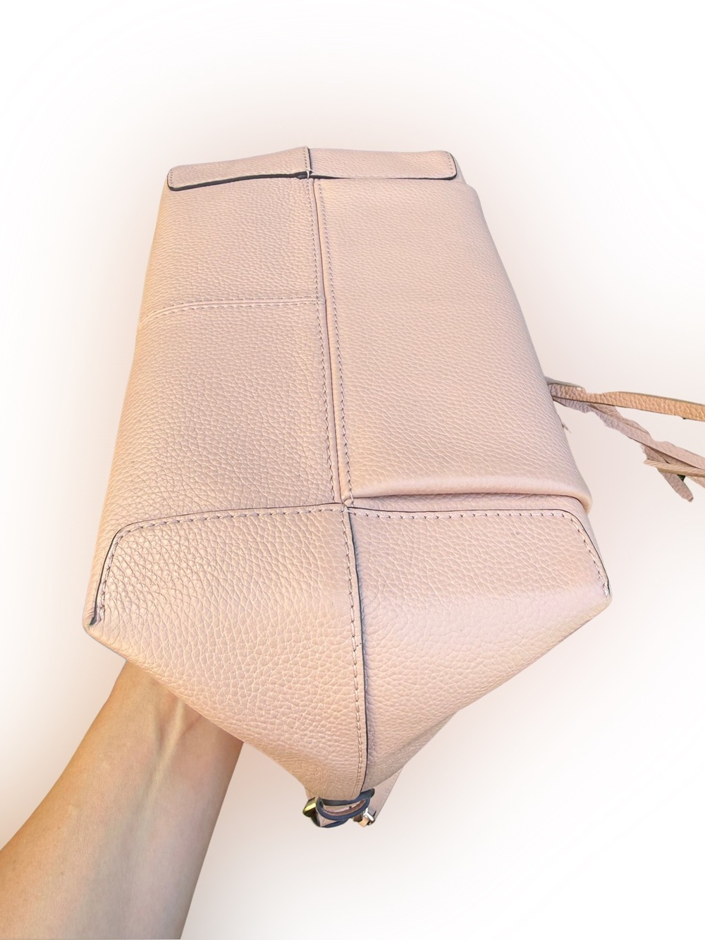 See by Chloe Blush Taupe Joan Suede Pebble Leather Shoulder Crossbody Hobo w/COA - Picture 5 of 13